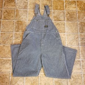 Osh Kosh Mens Striped Denim Bib Overalls Vestbak Union Made
